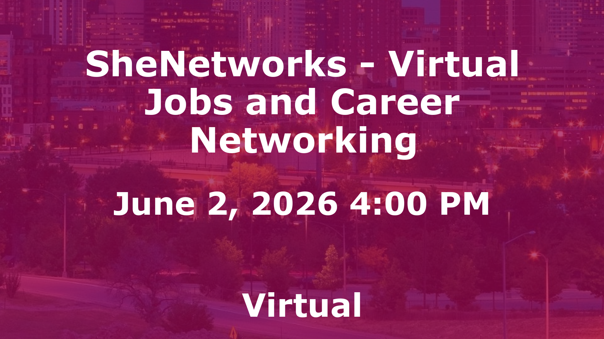 SheNetworks - Virtual Jobs and Career Networking event image